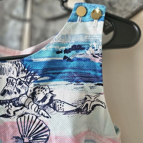 Talbots Beachy Cotton Striped Sleeveless Sheath Shift Dress Size 2. - Picture 7 of 11